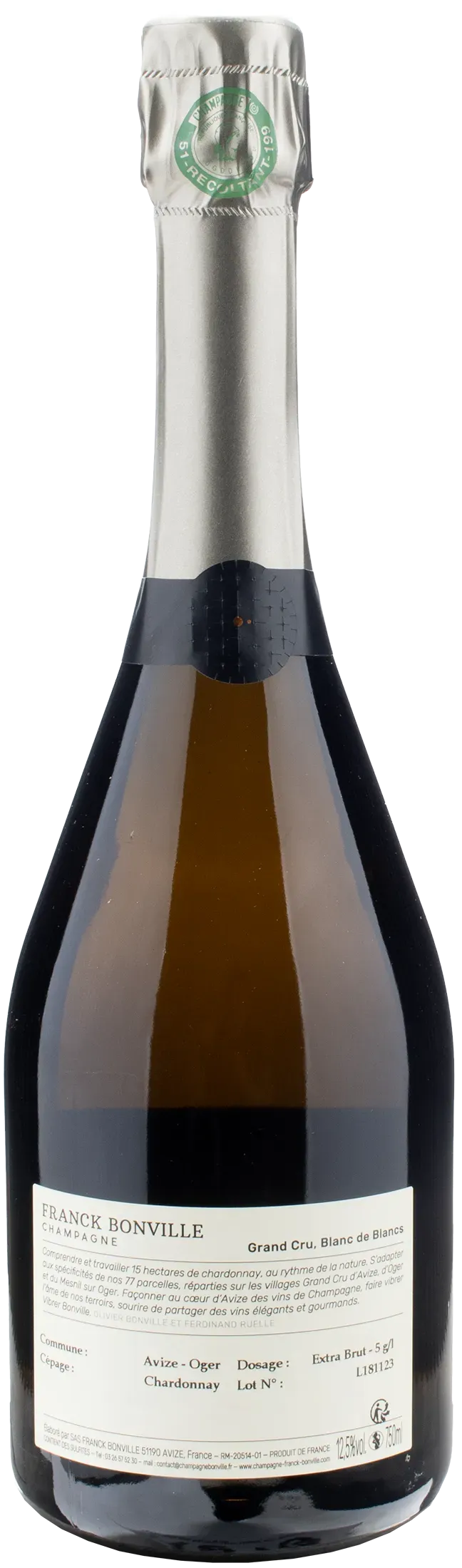 Franck Bonville Champagne Grand Cru Blanc de Blancs Unisson Extra Brut