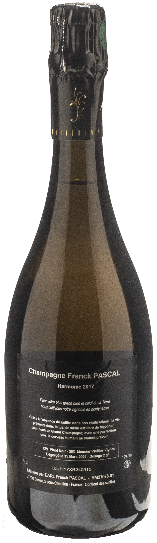Franck Pascal Champagne Blancs de Noirs Harmonie Extra Brut 2017