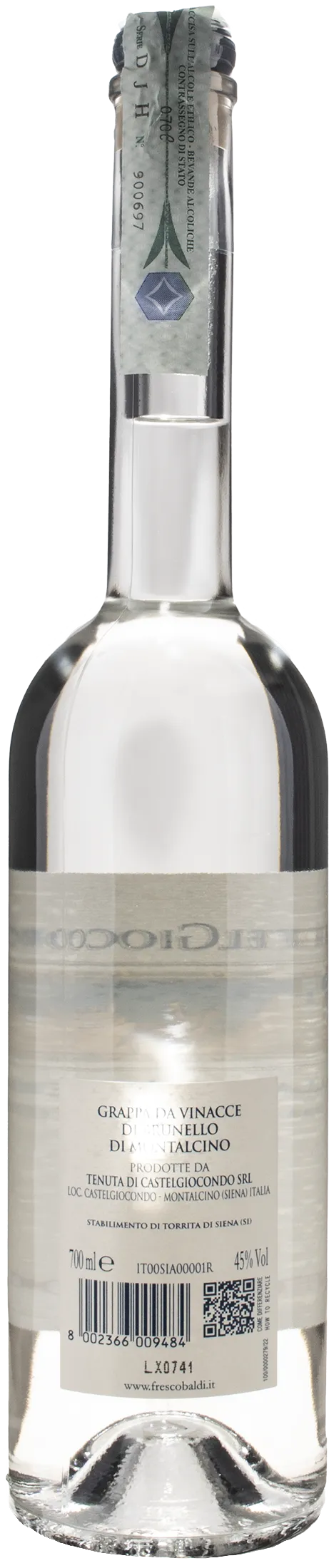 Castelgiocondo Grappa di Brunello di Montalcino