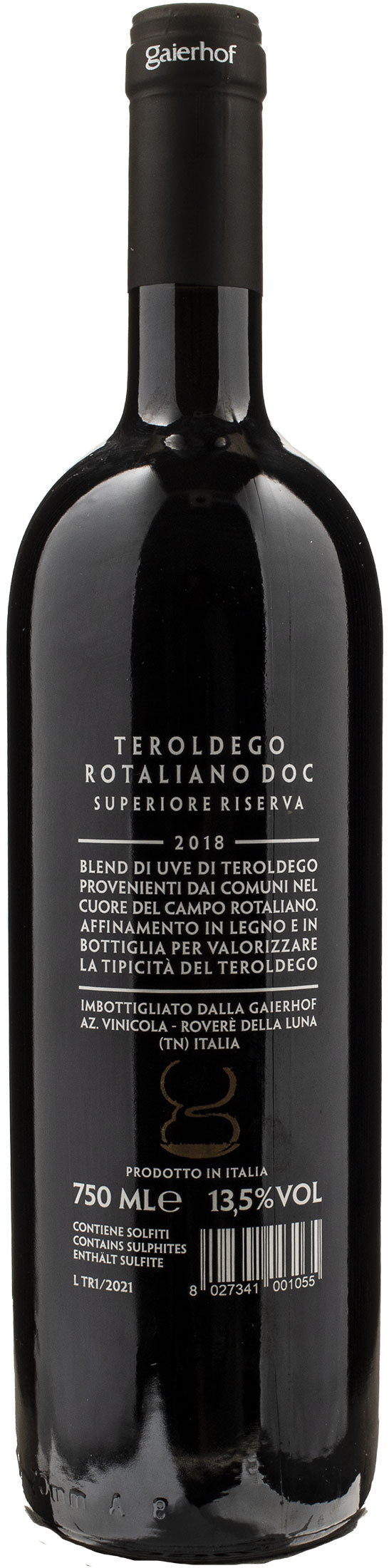 Gaierhof Teroldego Rotaliano Superiore Riserva 2018