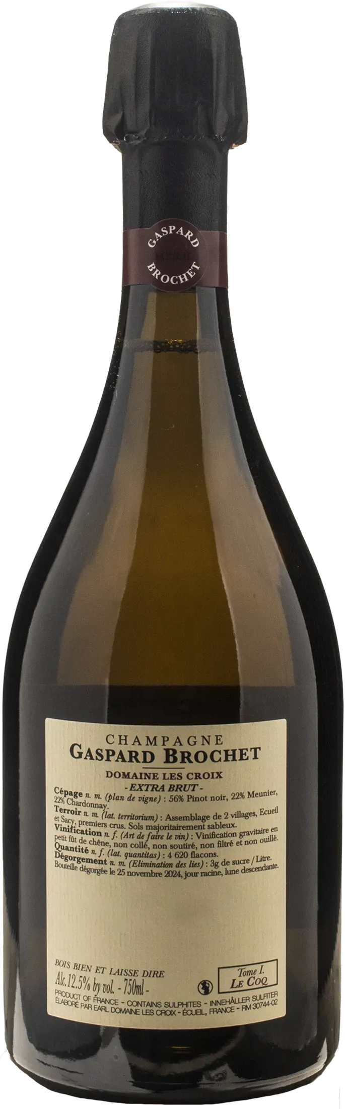 Gaspard Brochet Champagne Domaine Les Croix Le Coq Tome I Extra Brut