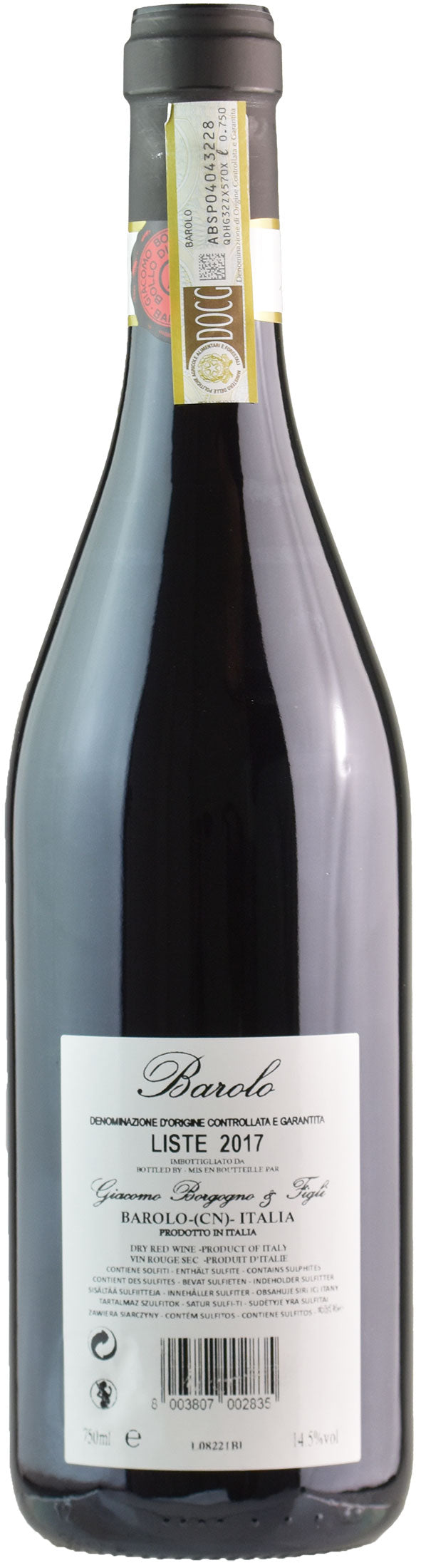 Giacomo Borgogno Barolo Liste 2017