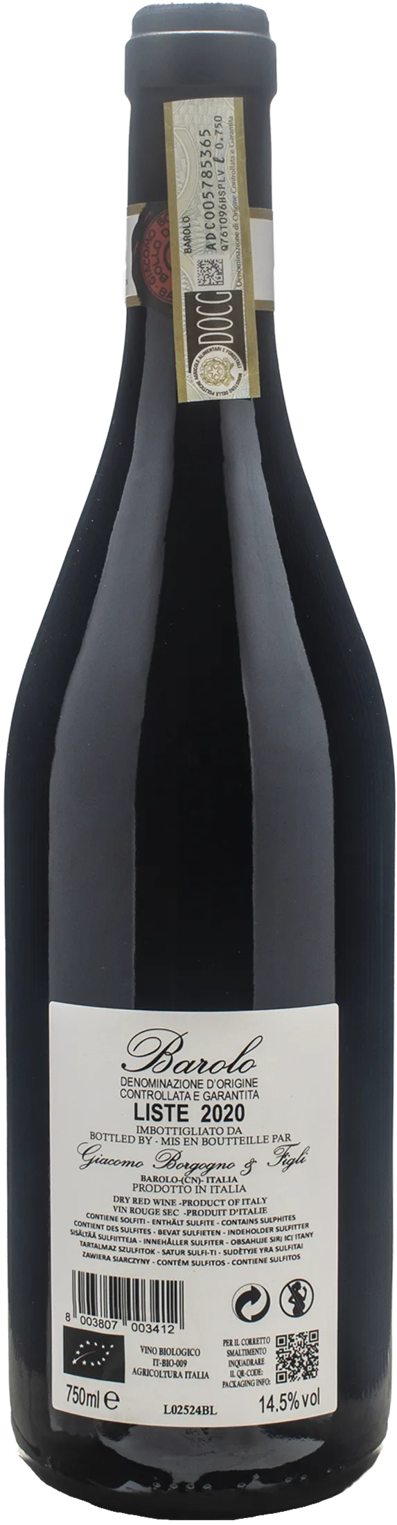 Giacomo Borgogno Barolo Liste 2020