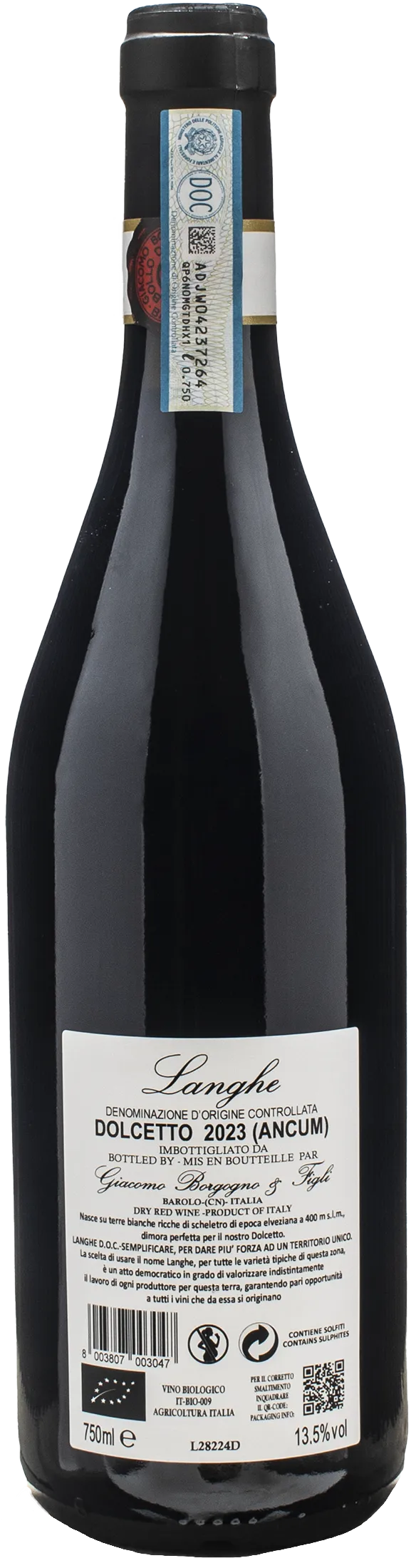 Giacomo Borgogno Langhe Dolcetto Ancum 2023