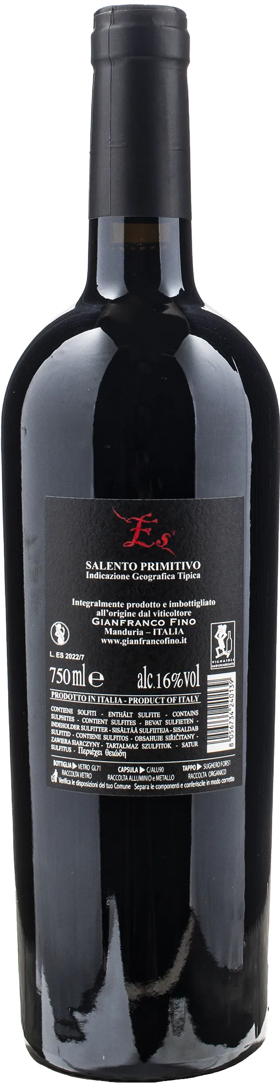 Gianfranco Fino Primitivo del Salento Es 2022