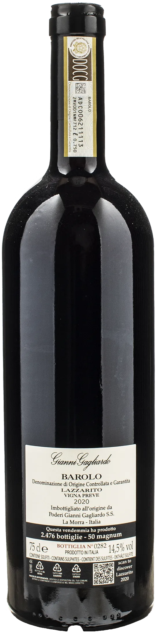 Gianni Gagliardo Barolo Lazzarito Vigna Preve 2020