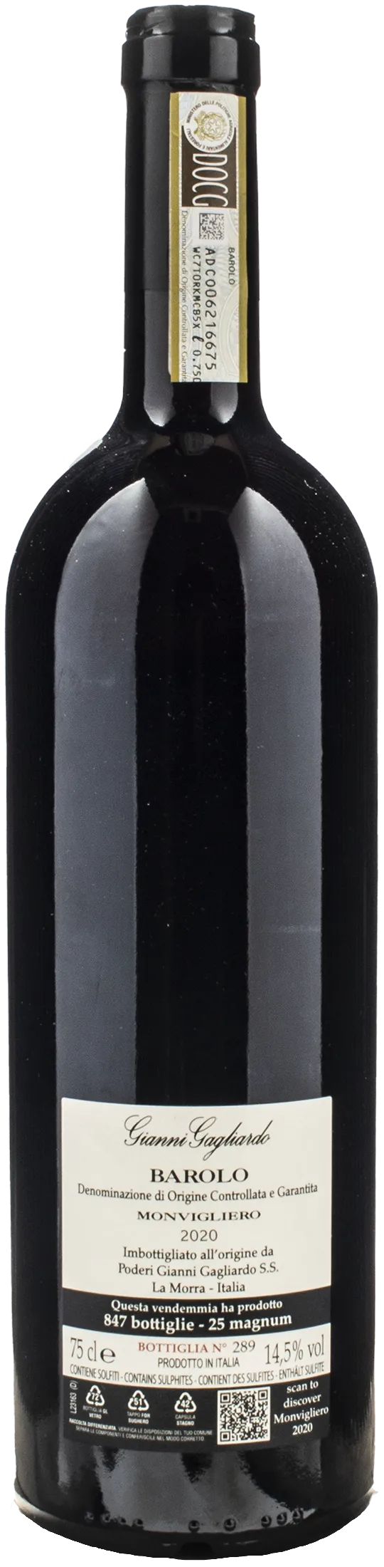 Gianni Gagliardo Barolo Monvigliero 2020