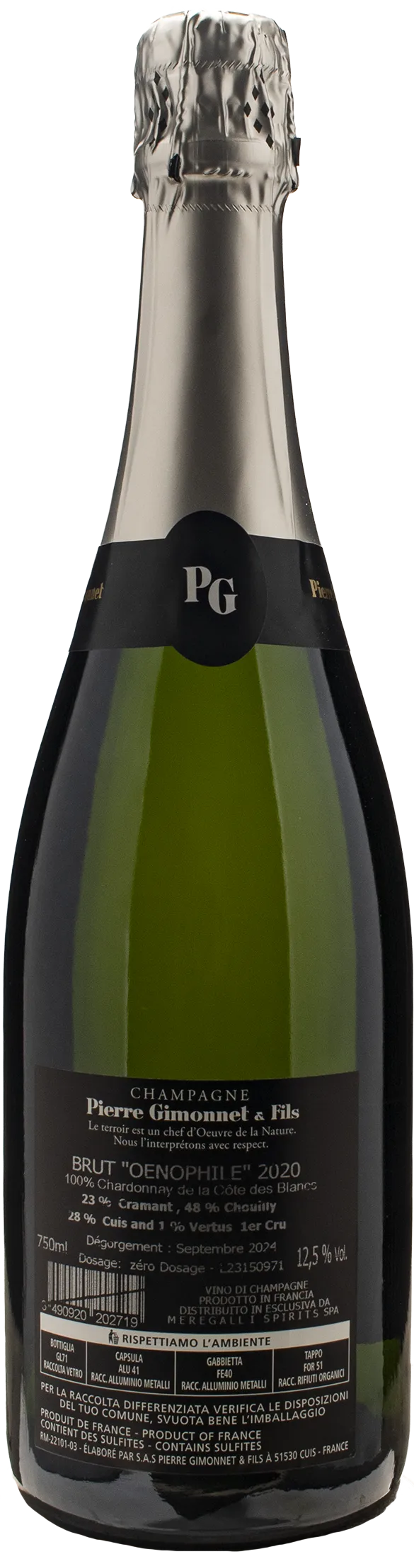 Gimonnet Champagne 1er Cru Blanc de Blancs Oenophile Non Dose 2020