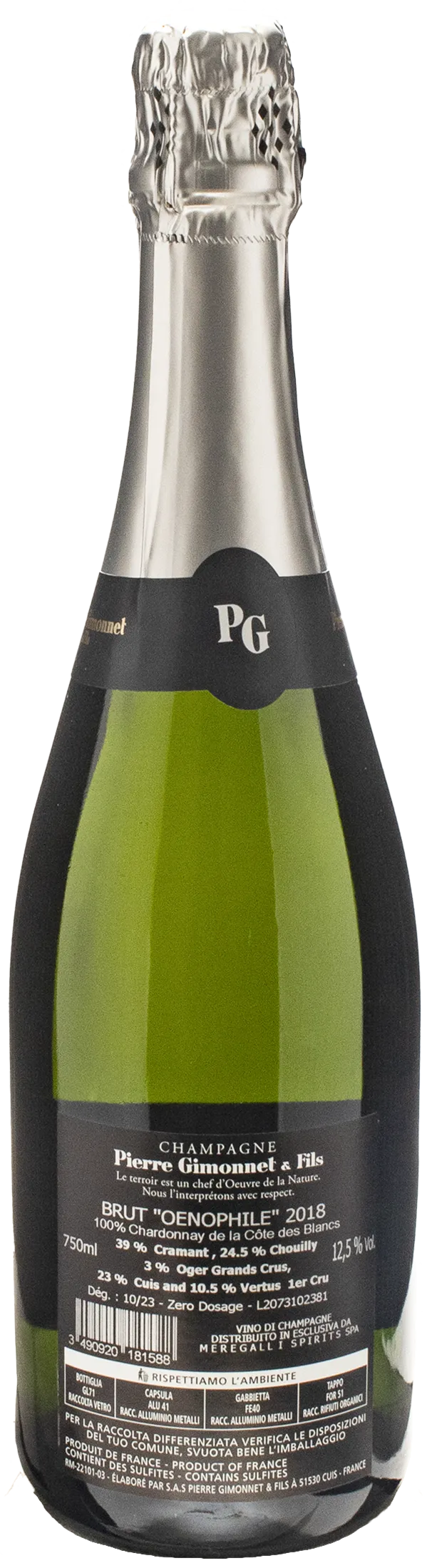 Gimonnet Champagne 1er Cru Oenophile Non Dose 2018