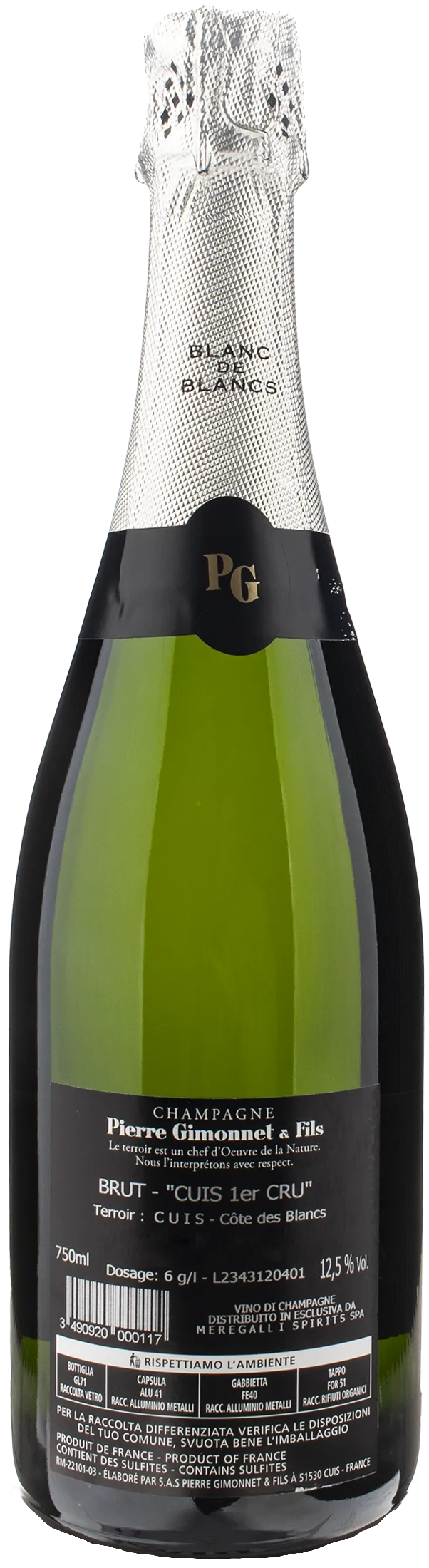 Gimonnet Champagne 1er Cru Blanc de Blanc Cuis Brut