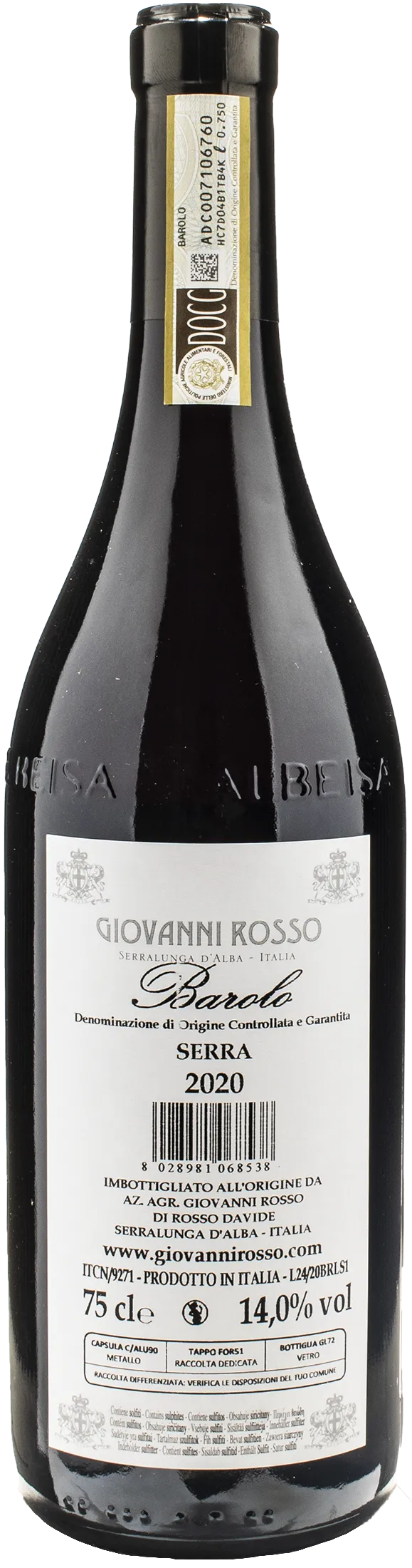 Giovanni Rosso Barolo La Serra 2020