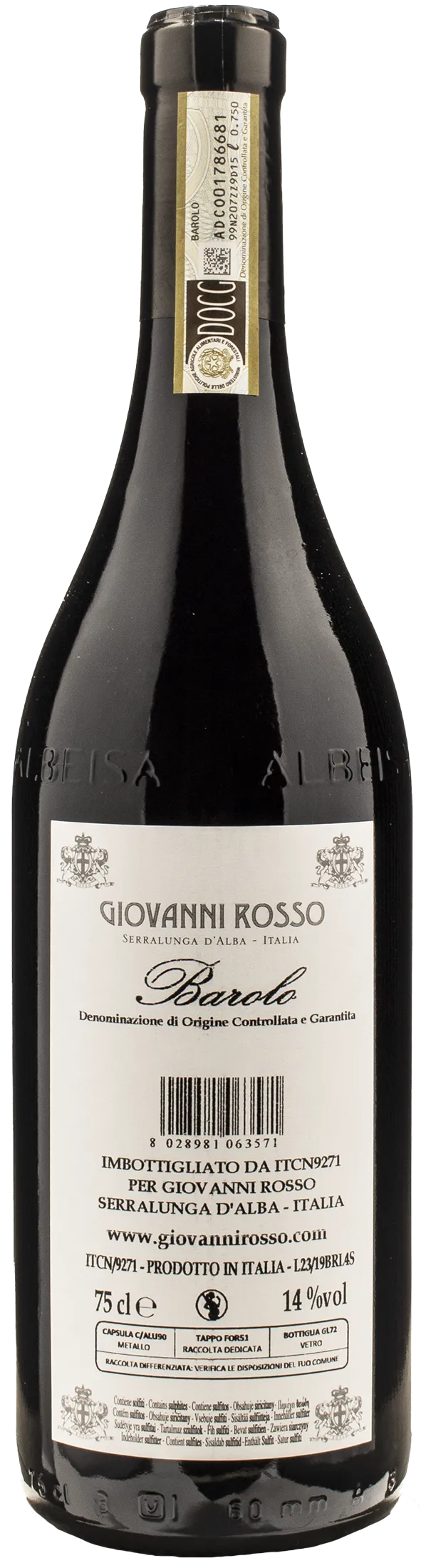 Giovanni Rosso Barolo 2019