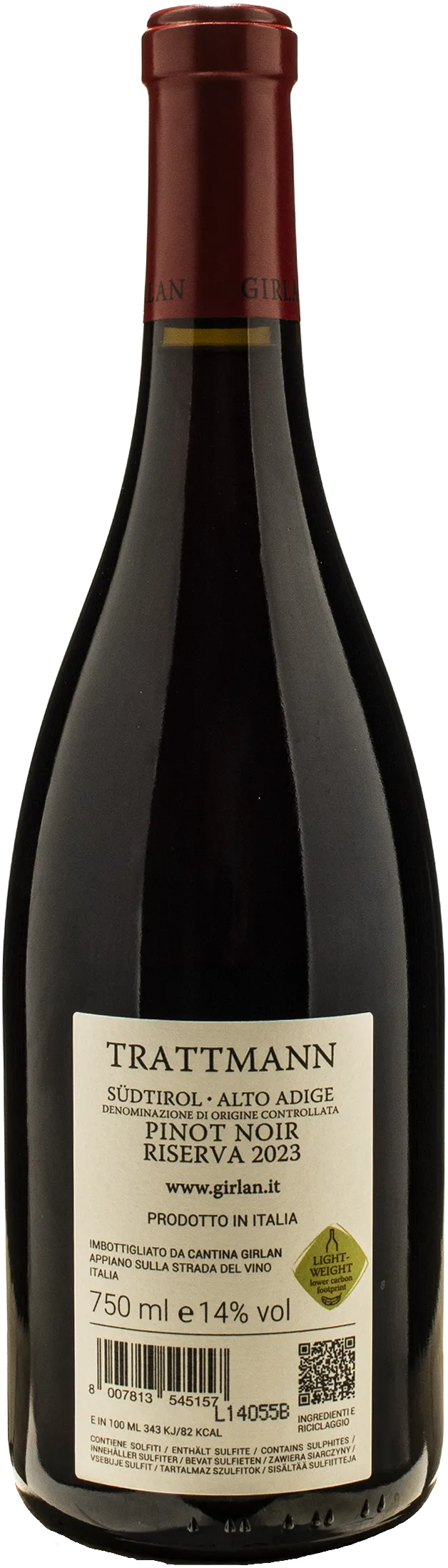 Girlan Alto Adige Pinot Nero Trattmann Riserva 2023