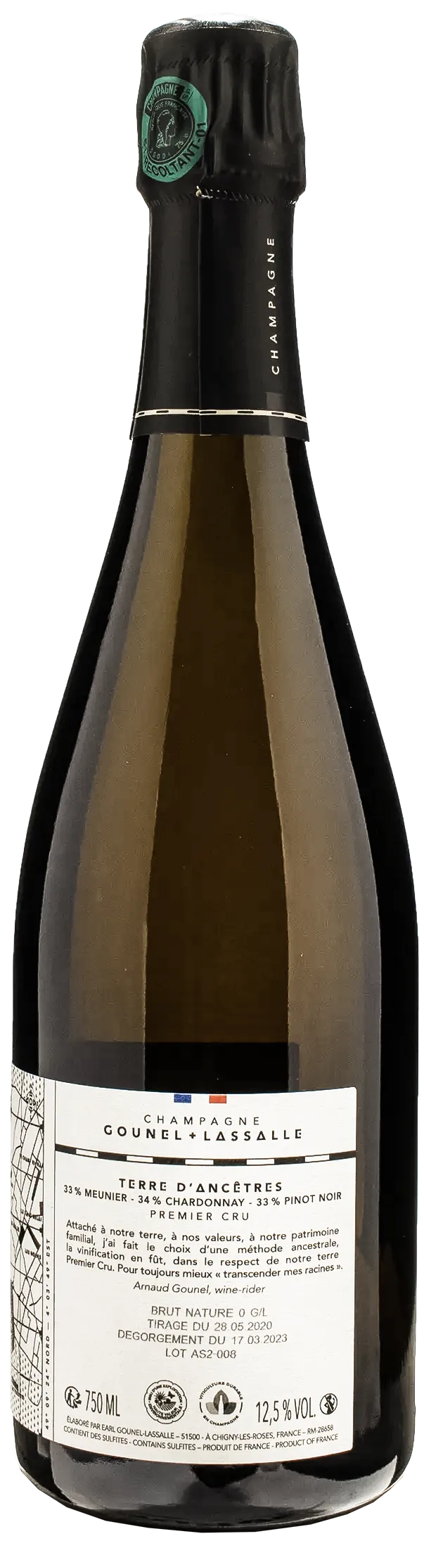 Gounel Lassalle Champagne Terre d'Ancetres 1er Cru Brut Nature