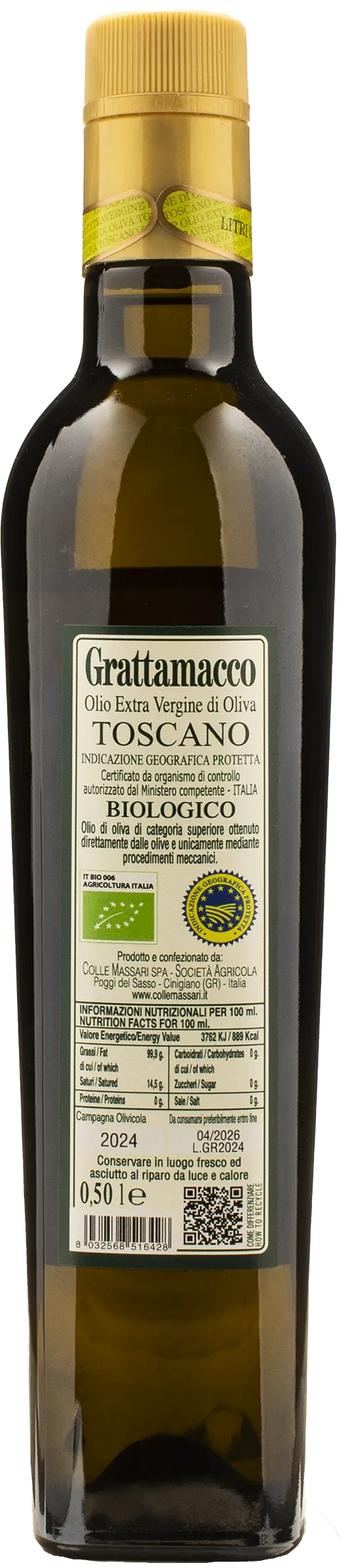 Grattamacco Olio Extra Vergine di Oliva 0.5L 2024