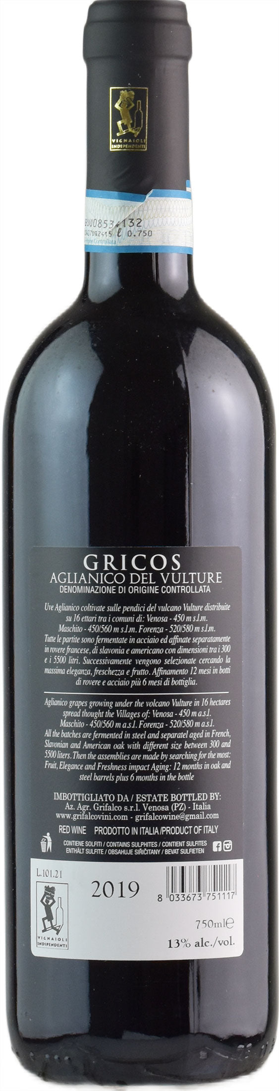 Grifalco Aglianico del Vulture Gricos 2019