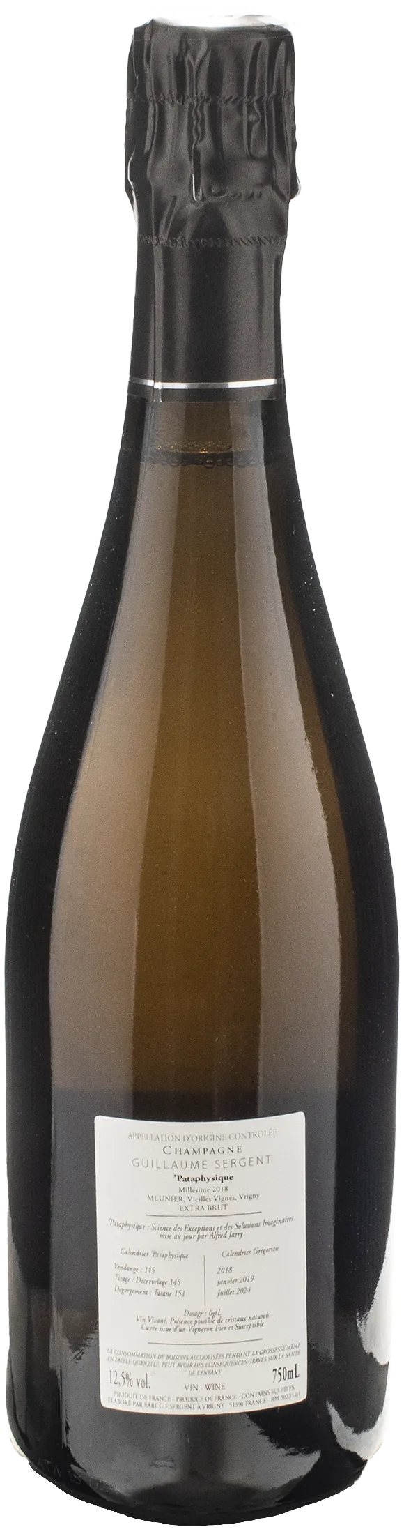 Guillaume Sergent Champagne Pataphysique Extra Brut 2018