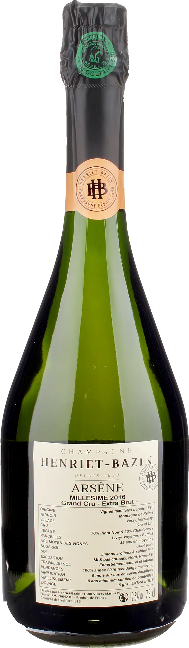Henriet Bazin Champagne Arsene Grand Cru Extra Brut 2016