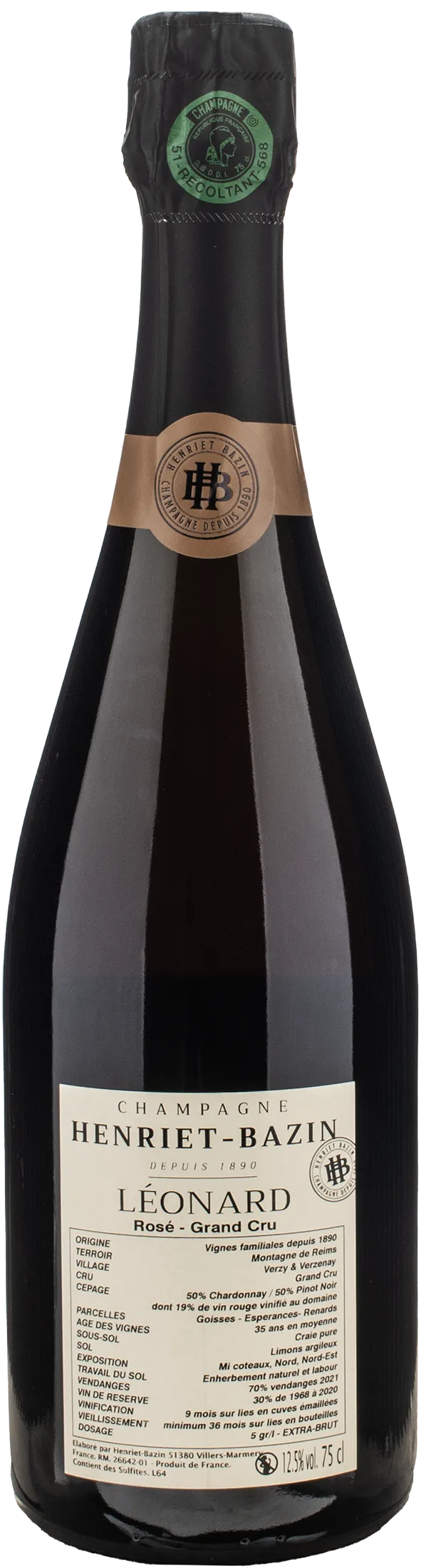 Henriet Bazin Champagne Grand Cru Leonard Extra Brut Rosè