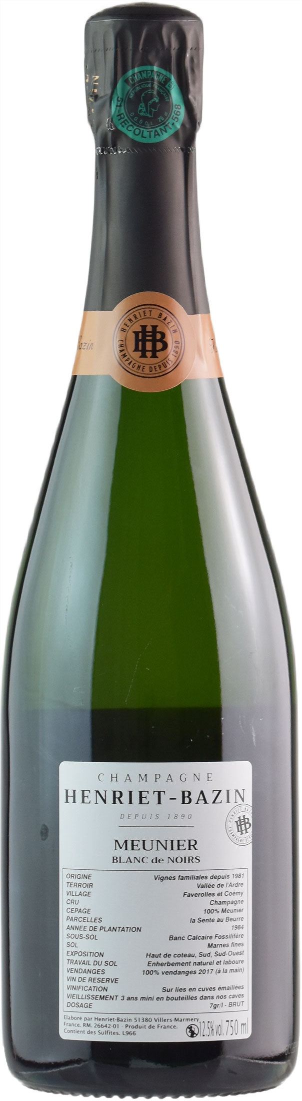 Henriet Bazin Champagne Meunier Blanc de Noirs Brut