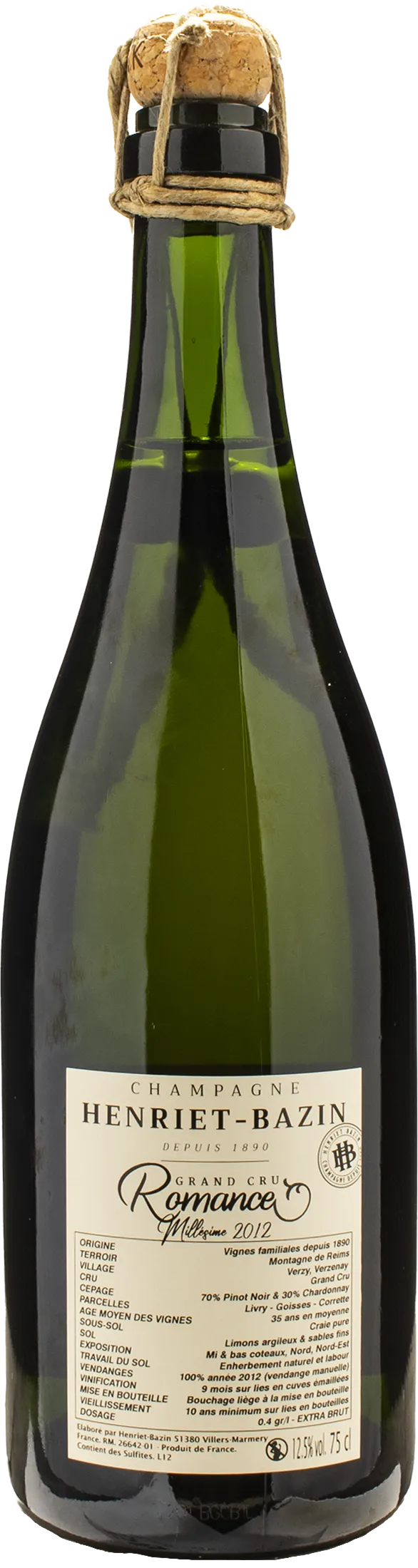 Henriet Bazin Champagne Grand Cru Extra Brut Romance 2012