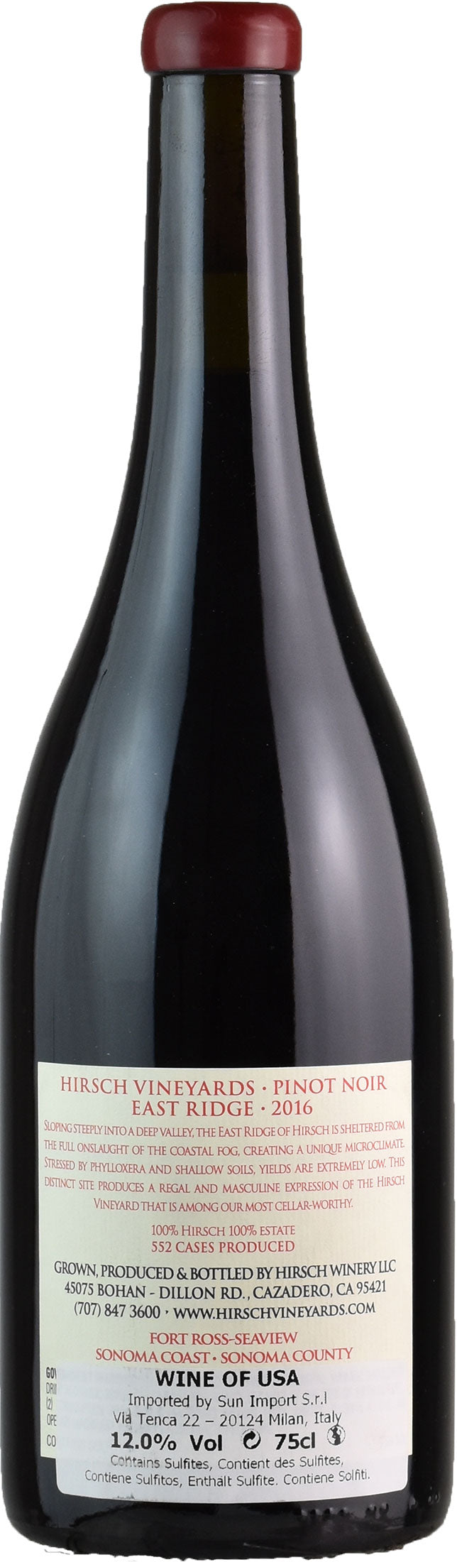 Hirsch Vineyards Pinot Noir East Ridge 2016