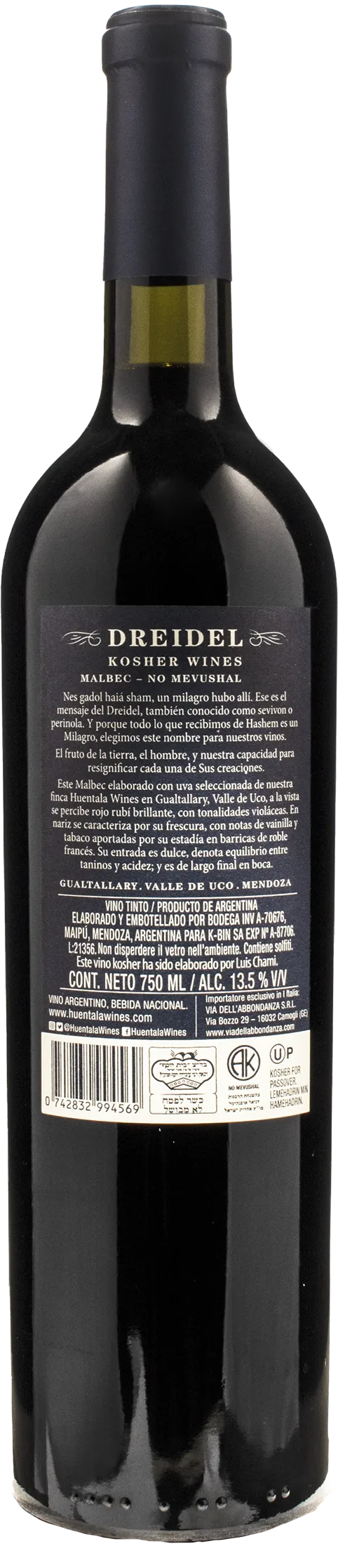 Huentala Wines Dreidel Kosher No Mevushal 2019