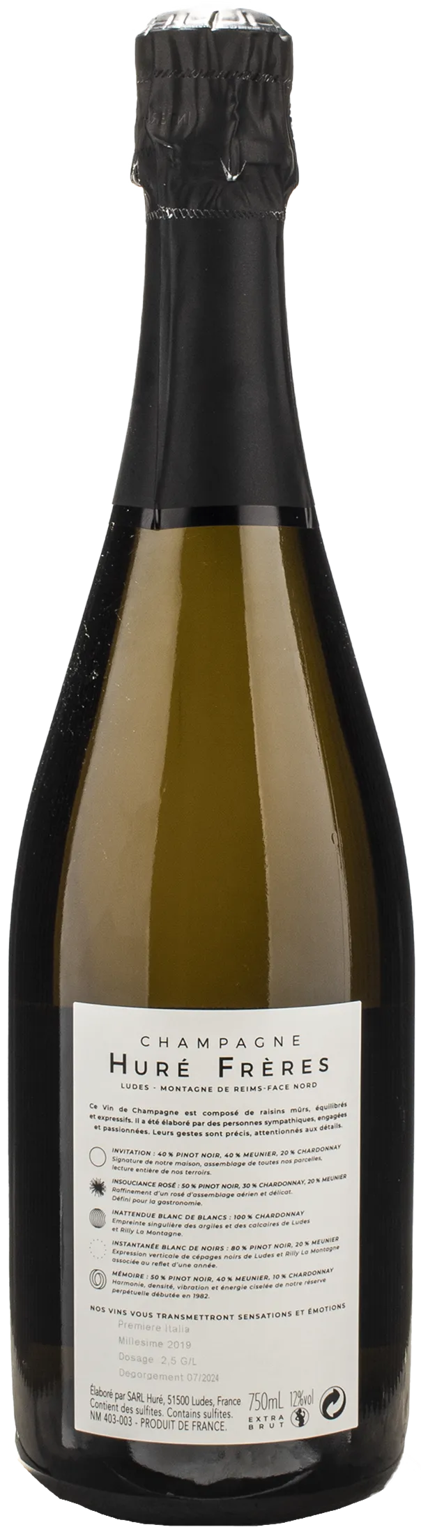 Hure Freres Champagne Blanc De Blancs Inattendue Extra Brut 2019