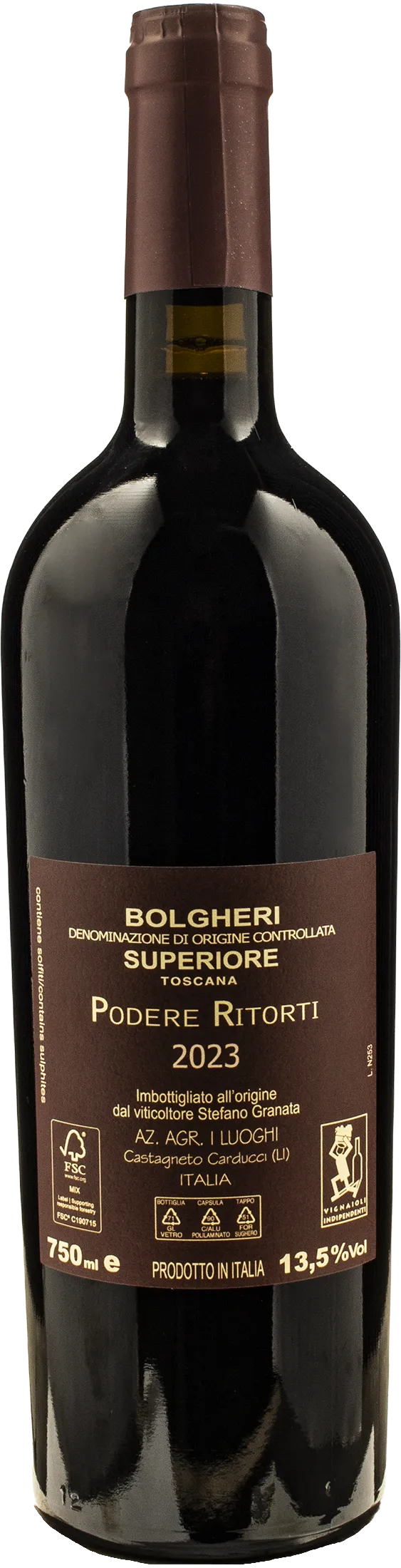 I Luoghi Bolgheri Rosso Superiore Podere Ritorti 2023
