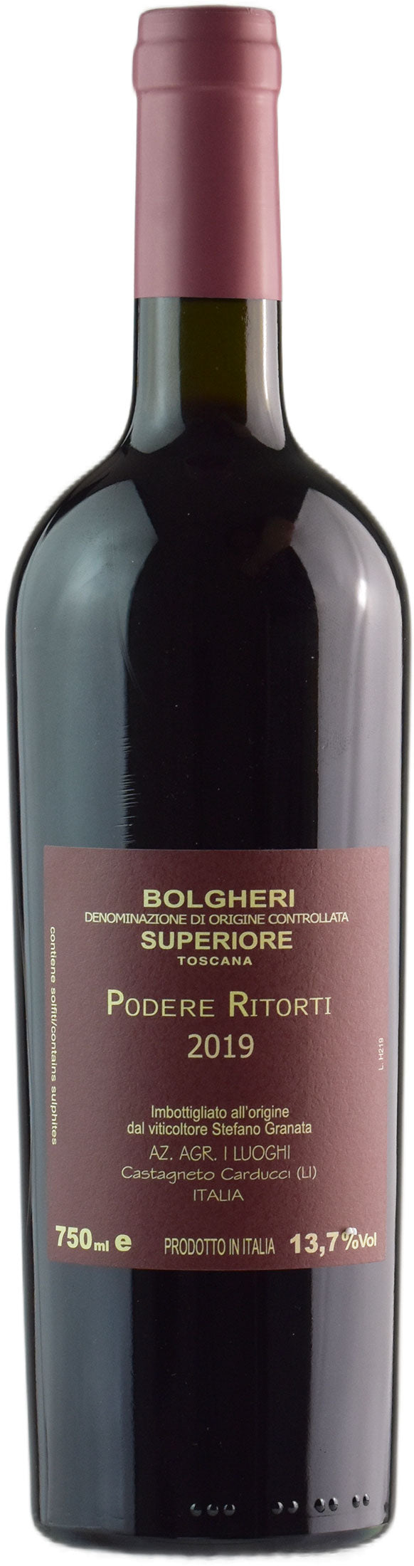 I Luoghi Bolgheri Rosso Superiore Poderi Ritorti 2019
