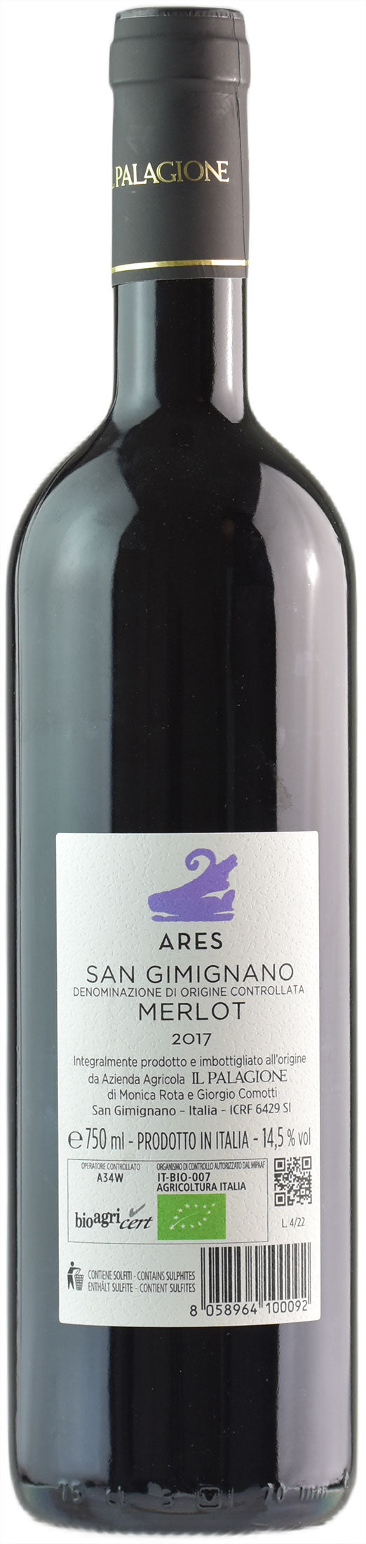 Il Palagione San Gimignano Merlot Ares 2017