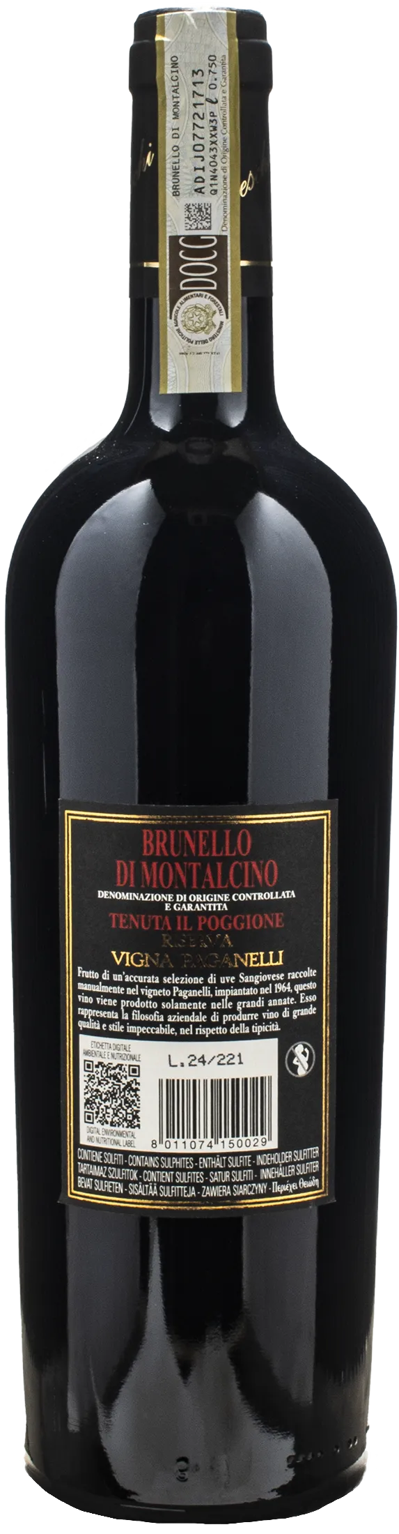 Il Poggione Brunello di Montalcino Riserva Vigna Paganelli 2019