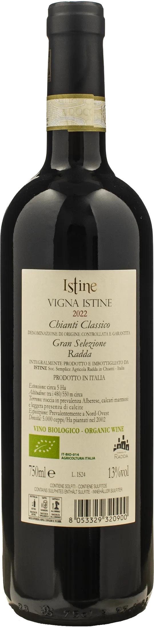 Istine Chianti Classico Radda Gran Selezione Vigna Istine 2022