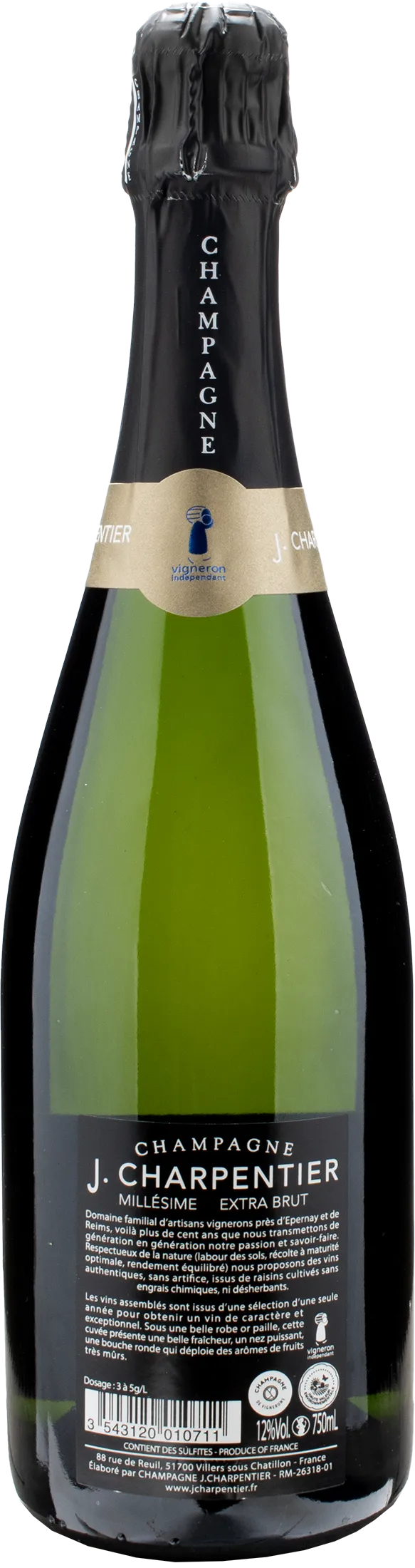 J. Charpentier Champagne Extra Brut Millesime 2018