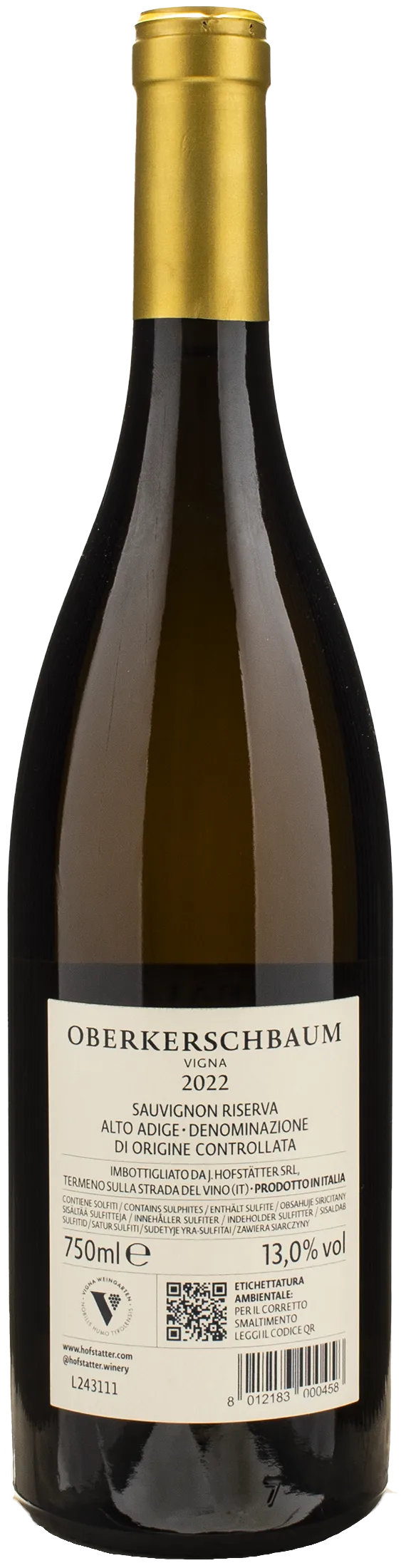 J. Hofstatter Oberkerschbaum Vigna Sauvignon Riserva 2022