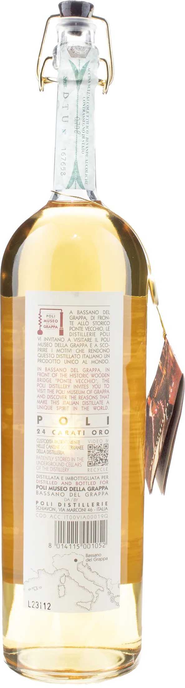 Jacopo Poli Grappa Bassano del Grappa 24 Carati Oro