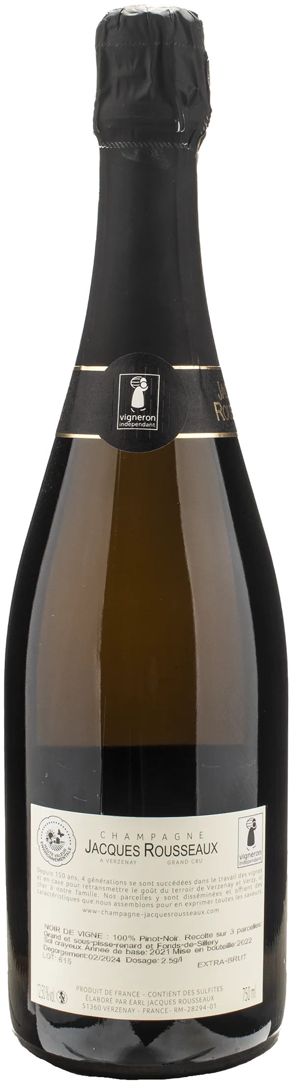 Jacques Rousseaux Champagne Grand Cru Noir de Vigne Extra Brut