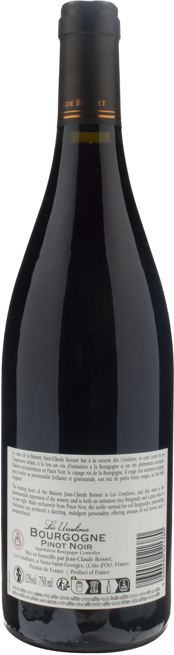 Jean Claude Boisset Les Ursulines Bourgogne Pinot Noir 2021