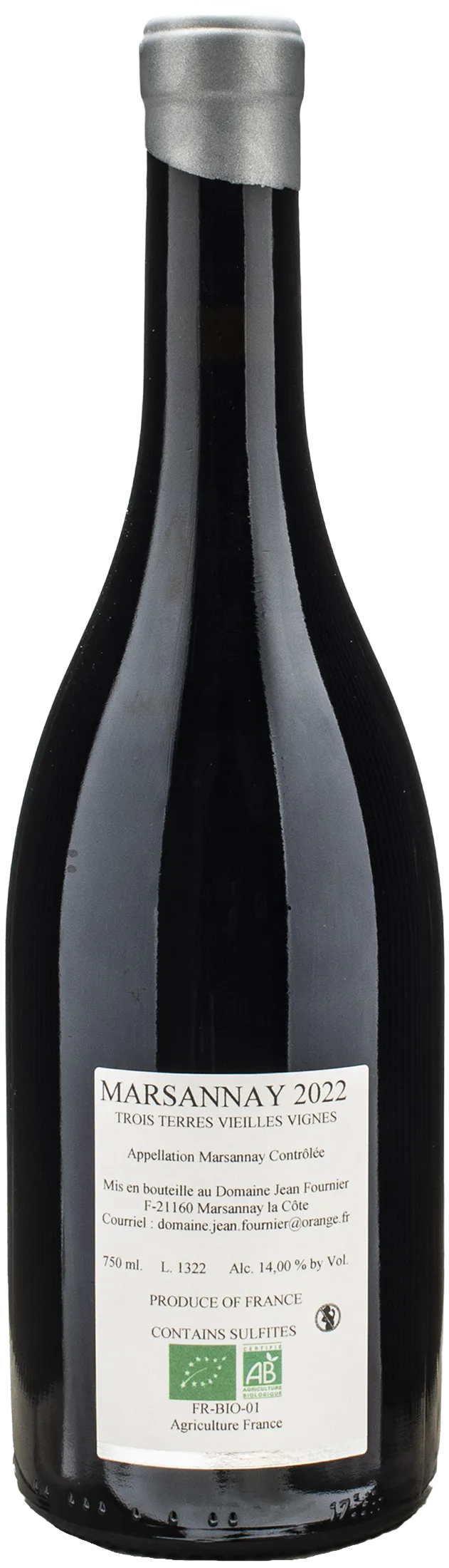 Jean Fournier Marsannay Rouge Trois Terres Vielles Vignes 2022