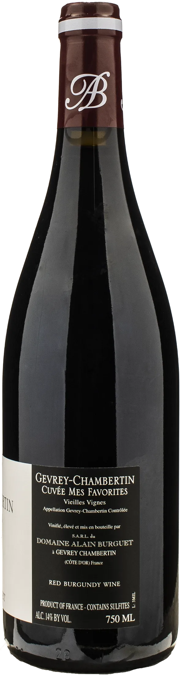 Jean Luc Burguet Gevrey Chambertin Cuvee Mes Favorites Vieilles Vignes 2022