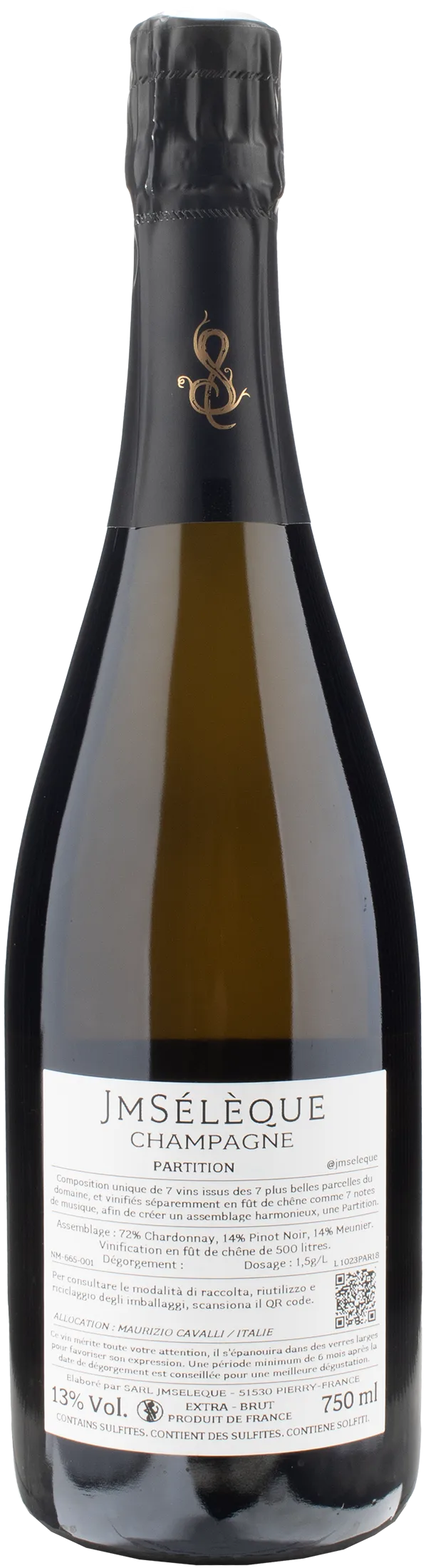 JM Seleque Champagne Partition 7 Parcelles Extra Brut 2018