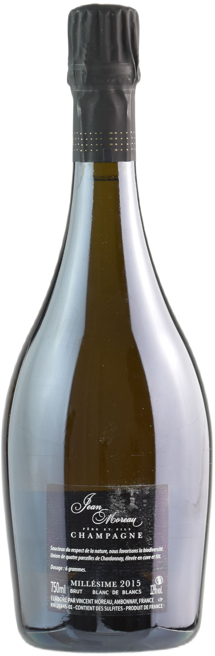 Jean Moreau Champagne Blanc de Blanc Brut Millesime Les Dames de Trepail 2015