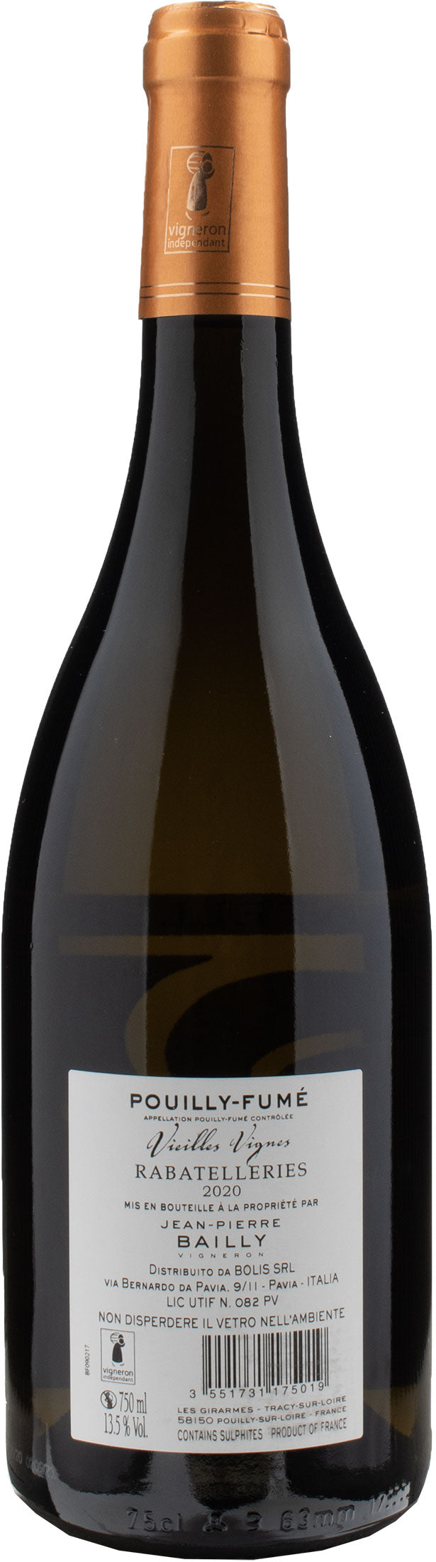 Jean Pierre Bailly Pouilly Fume Rabatellerie Vieilles Vignes 2020