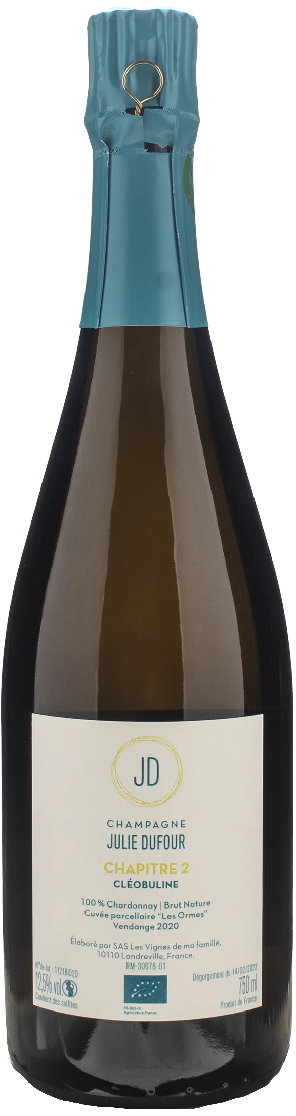 Julie Dufour Champagne Blanc de Blancs Brut Nature Cleobuline Chapite II 2020