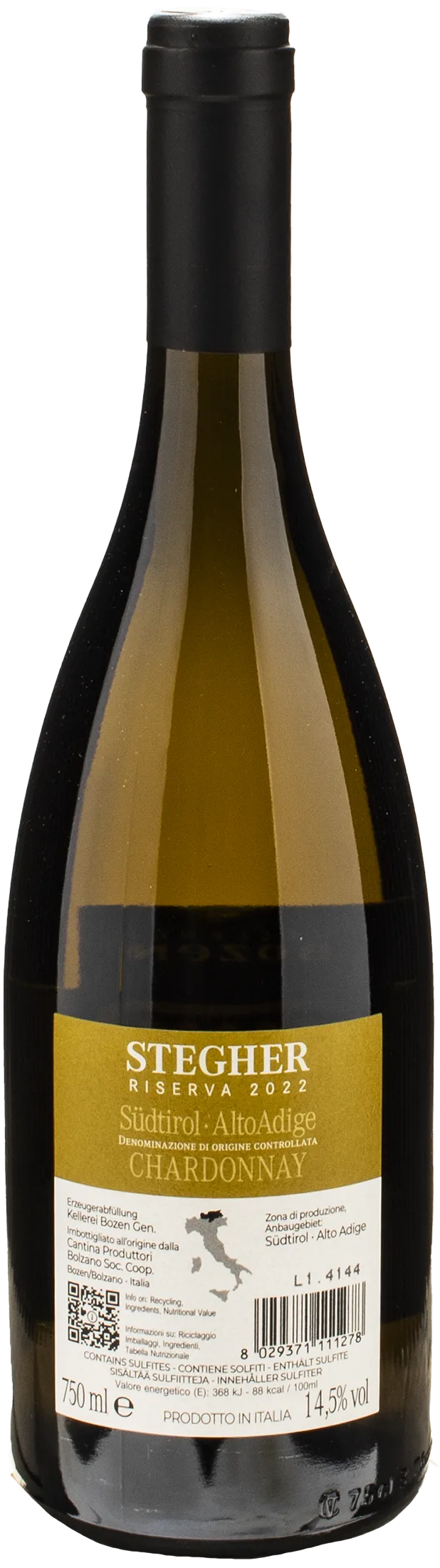Kellerei Bozen Stegher Chardonnay Riserva 2022