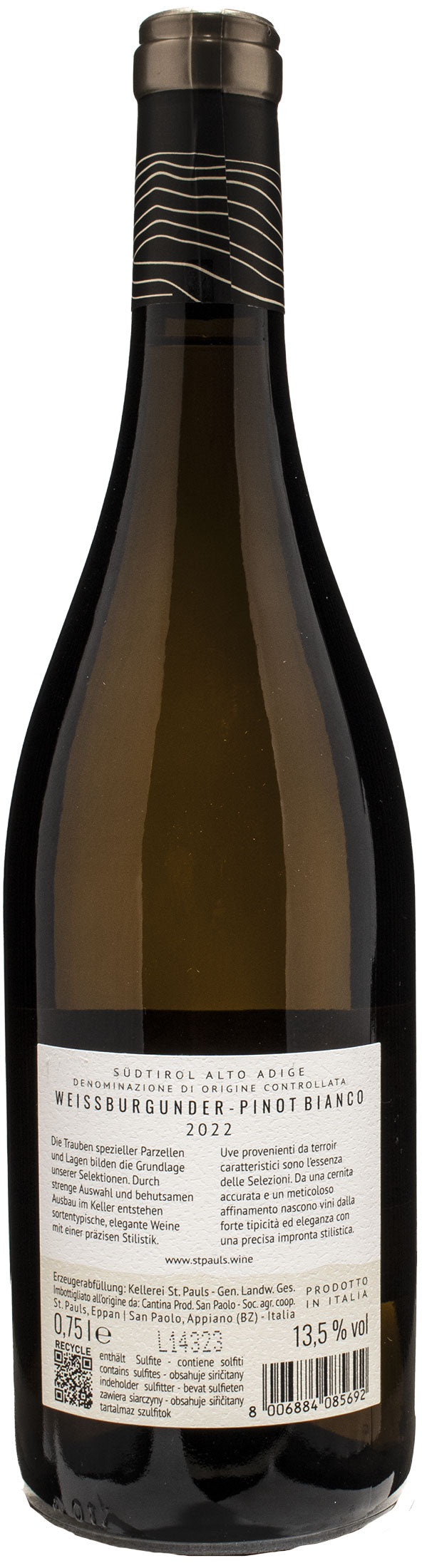 Kellerei St Pauls Pinot Bianco Plotzner 2022