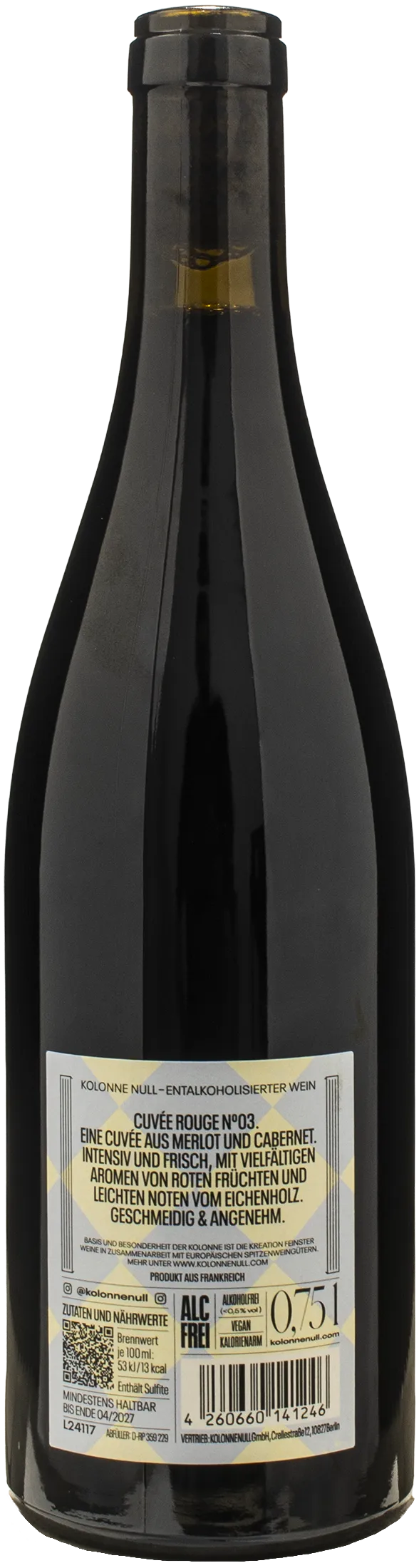 Kolonne Null Cuvee Rouge N03 Zero Alcol