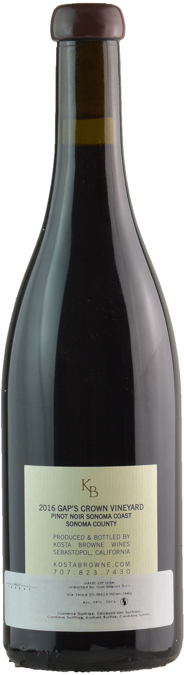 Kosta Browne Sonoma Coast Pinot Noir Gap's Crown 2016