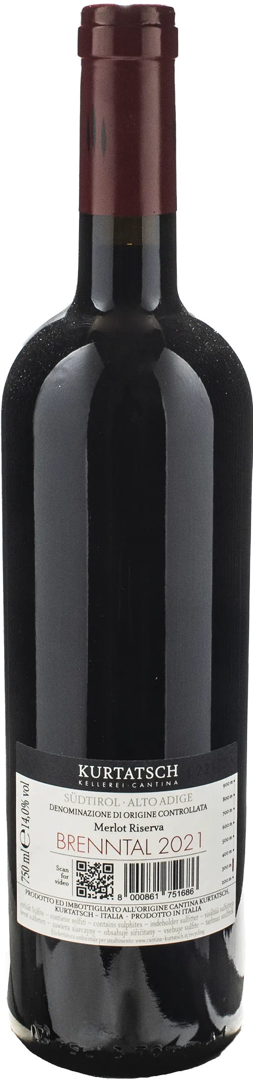 Kurtatsch Merlot Riserva Brenntal 2021