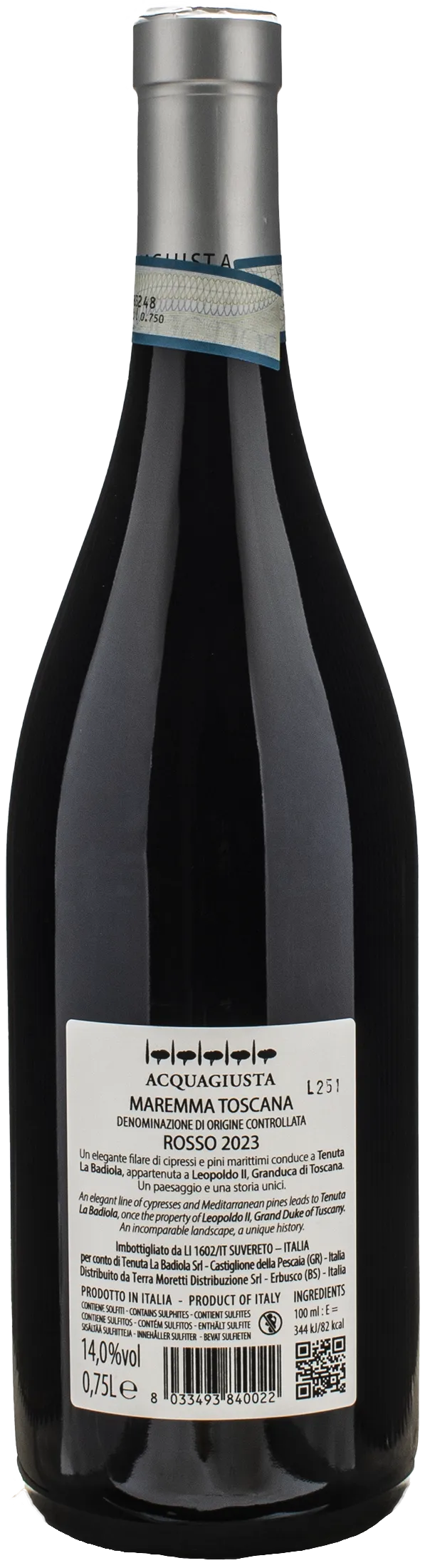 La Badiola Acquagiusta Rosso Maremma Toscana 2023